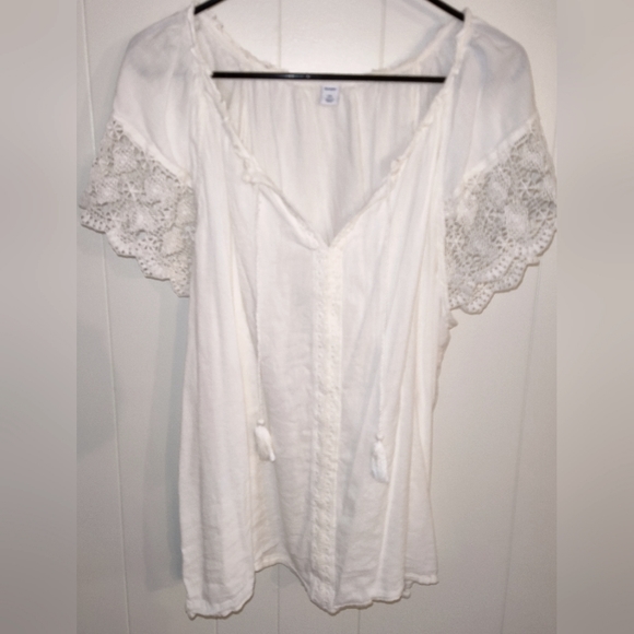 XXL Cream Colored Old Navy Boho Top - Picture 1 of 5